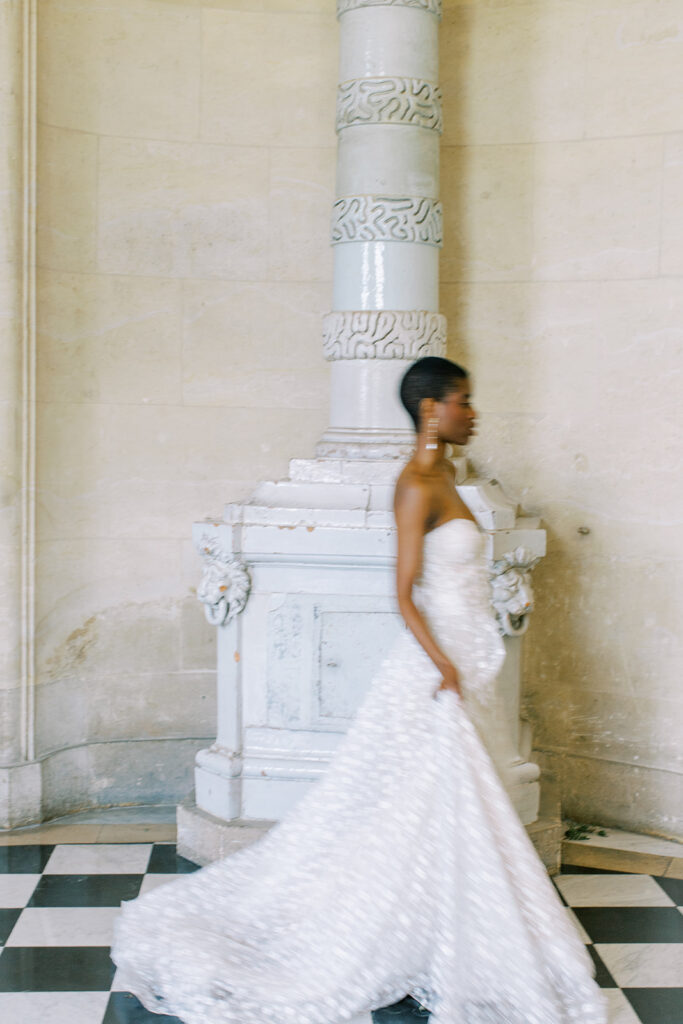 Bride at Chateau de Champlatreux
